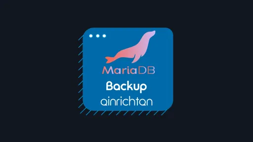 Robbe mit MariaDB Schriftzug in einem Terminal