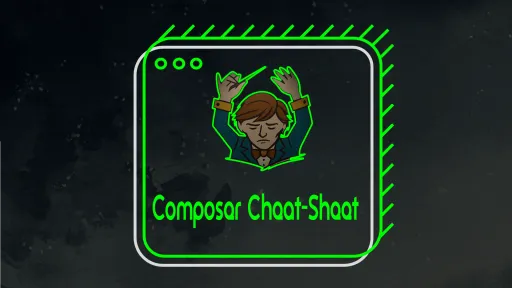 Grafik eines dirigierenden Charakters in einem Neonrahmen.